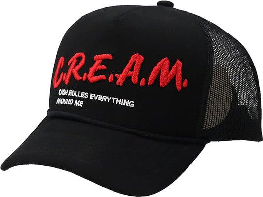 C.R.E.A.M. Foam Trucker Hat- Black