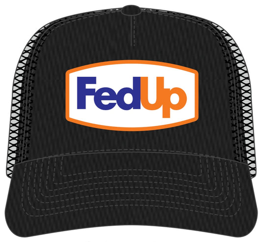 FedUp 5-Panel Trucker Hat- Black
